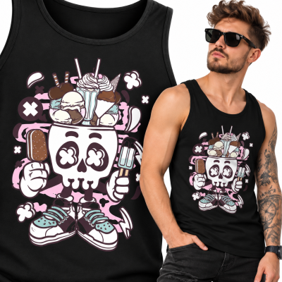 TANK TOP  ANIMOWANY  ICE CREAM SKULL